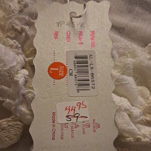 White Lace Garment with Tag